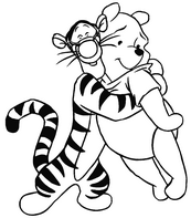 coloriage tigrou enlace winnie